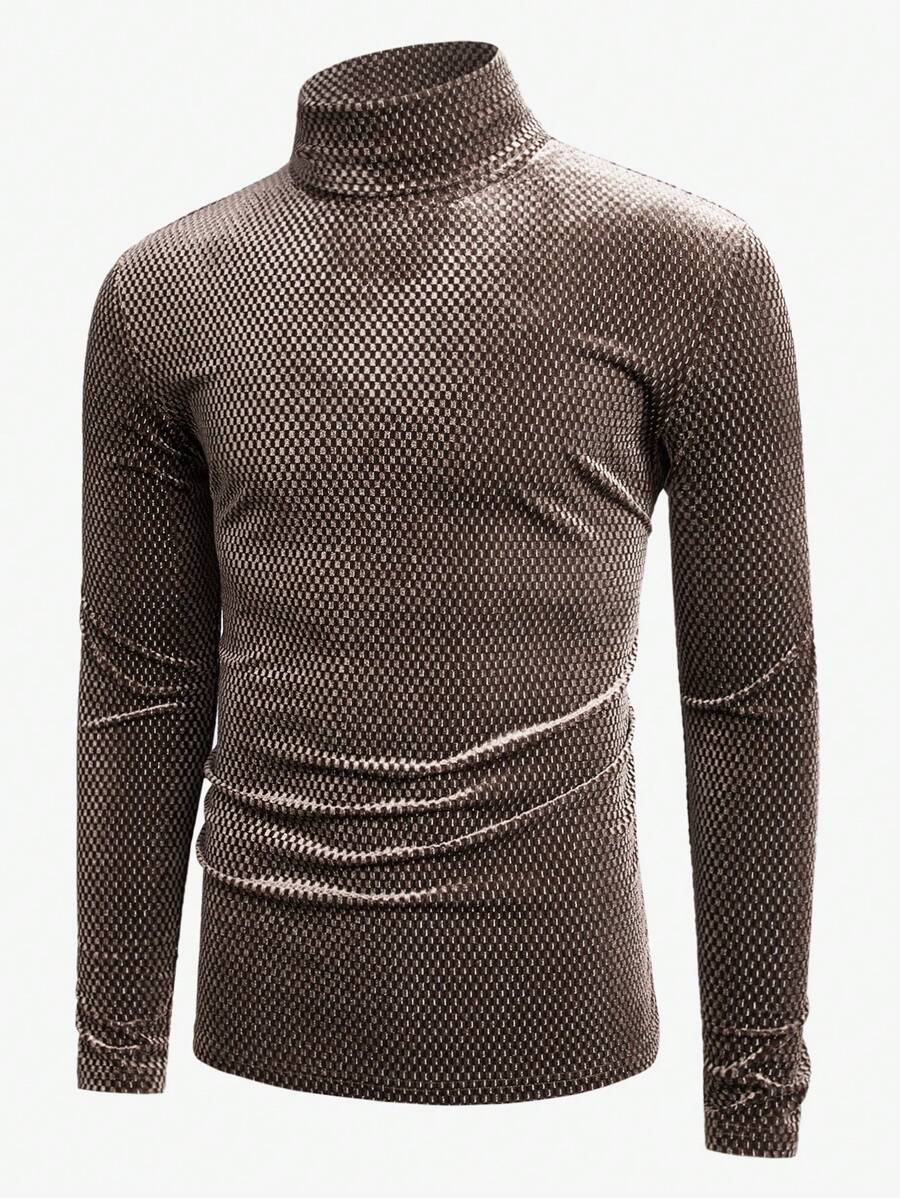 GENTILAND Áo cao cổ Đan Giải trí Áo thun - Màu Khaki - Xem 1