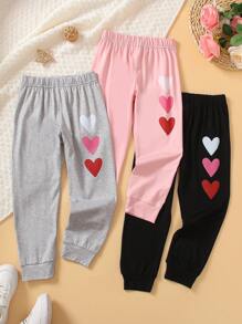 SHEIN Cô gái Tim Mô hình Quần Chạy bộ - Nhiều màu - Xem 1
