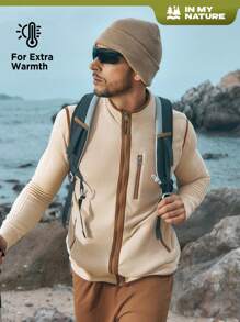 In My Nature In My Nature Men Zip Up Contrast Binding Outdoor Vest Coat