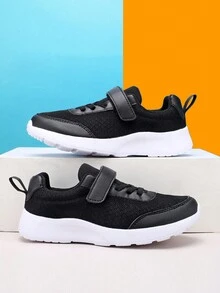 Zapatos de niños transpirable deportivo estilo unicolor - Negro - Ver 8