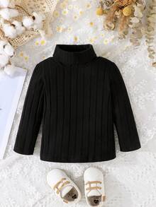 SHEIN 女嬰3入組素色高領T恤 - 彩色 - 查看 3