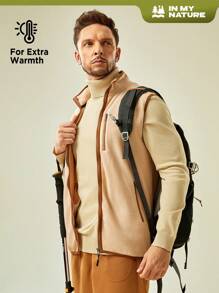 In My Nature In My Nature Men Zip Up Contrast Binding Outdoor Vest Coat
