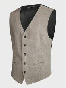 Manfinity NiteLyfe Men Button Front Waistcoat Without Shirt - Multicolor - View 2