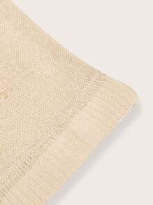 SHEIN ICON Solid Ripped Knit Skirt - Apricot - View 3
