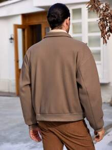 Manfinity Homme Men's Contrast Color Flap Pocket Drop Shoulder Ultra-Loose Overcoat