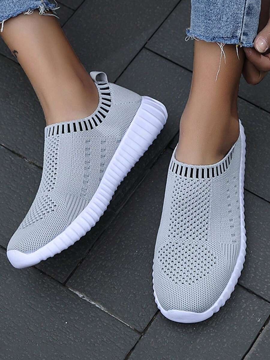 Của phụ nữ Giải trí Giày thể thao Đối với Ngoài trời Thể dục , Thoải mái , Thoáng khí , Chống trượt Giày thể thao chạy bộ - Xám - Xem 1