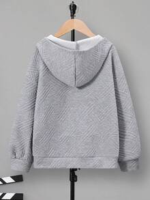 SHEIN 男孩連帽衫,帶字母補丁 - 灰色 - 查看 2