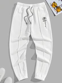 GENTILAND Nam Hoa In Eo dây rút Khâu Chạy bộ Với Hem - trắng - Xem 1