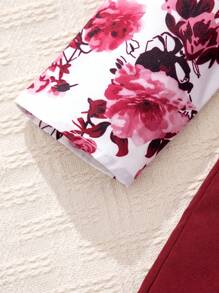 SHEIN Tween Girl 2pcs/Set Elegant Shirt And Pants Outfit , Suitable For Urban Commute - Burgundy - View 6