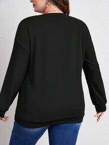 SHEIN LUNE Plus Letter Graphic Drop Shoulder Sweatshirt