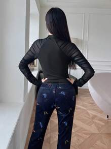 EastFlair Nuevo Estilo Chino Cheongsam Collar Bodysuit Con Pliegues Sexys Y Elegante En Talla Única Para Mujeres