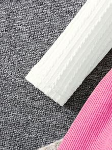 SHEIN 年輕女孩高領t恤和束腰裙 - 玫紅色 - 查看 6