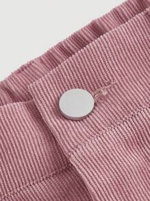 SHEIN MOD Women Solid Color Daily Wear Wide Leg Pants - Pink - View 3