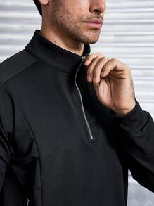Gym Rark Men Half Zip Sports Jacket Workout Tops Sports Wear For Men Sports Wear Men Sports Wear Men Sport Wear Jacket - Black - View 8