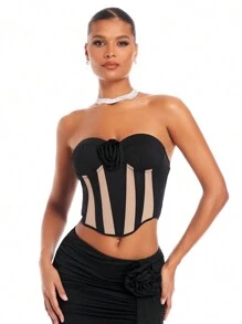 SHEIN BAE Glamorous Women's Top - Black - View 2