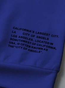 男小童標語圖案運動衫 - 寶藍色 - 查看 4