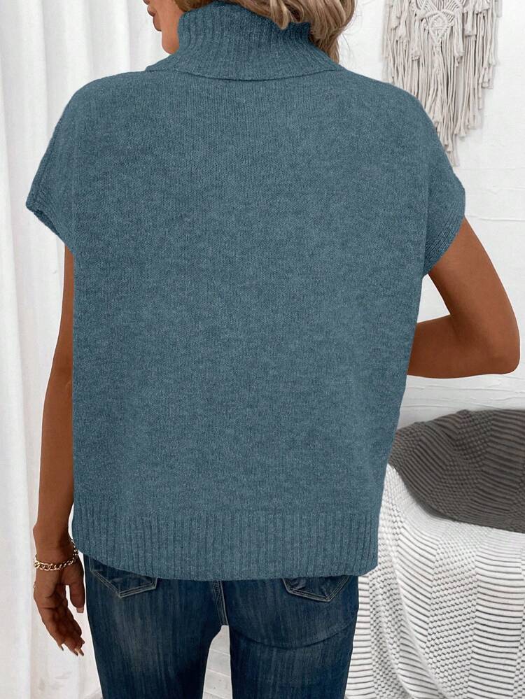 Laid-back Women's Turtleneck Sweater Vest