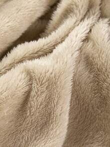 女式毛绒领风衣 - 米色 - 查看 6