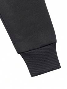 Men Christmas Season Letter Graphic Sweatshirt, Absorbs Sweat - Black - View 3