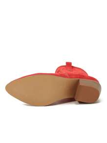 Women's Fashionable Red Boots - Red - View 3