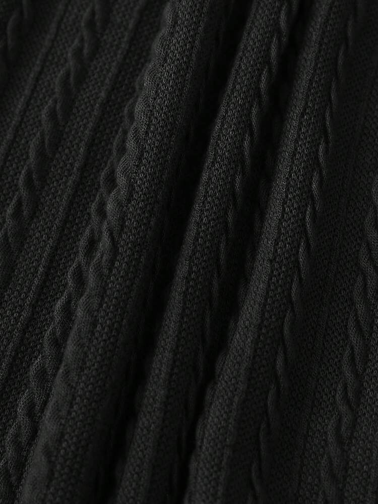 SHEIN Vestido De Niña De Bebé Con Ribete De Volantes - Negro - Ver 5