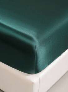3入組緞面床罩特大號床上用品,奢華真絲被套床單帶2枕套,超級柔軟超細纖維,皺紋防污,彩色 - 墨綠色 - 查看 8