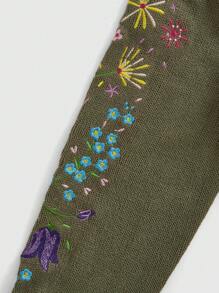 Fairycore 花朵刺繡開襟衫 - 綠色 - 查看 4