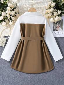 SHEIN Tween Girls' Cool Spliced Shirt - Multicolor - View 2