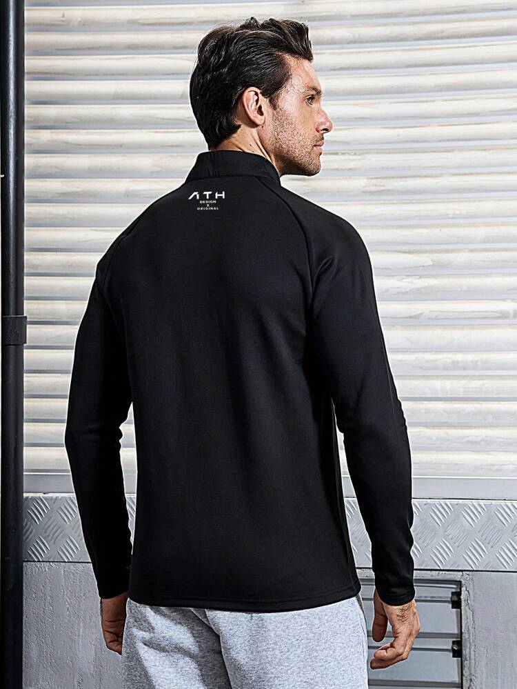 Men's Letter Print Sports Jacket Workout Tops Sports Jacket