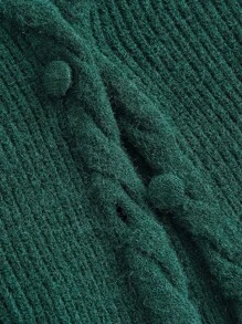 SHEIN DECDS Retro Và Thanh lịch Của phụ nữ Giáng sinh Màu xanh lá Áo len Mở - màu xanh lá - Xem 10