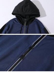 Manfinity Sport Corelite Chaqueta deportiva con capucha para hombres con bolsillo canguro y diseño de cordón, tops deportivos para entrenamiento