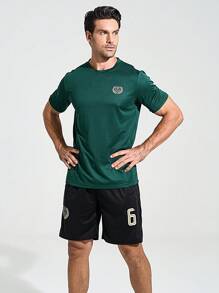 SHEIN Riding Camiseta De Fútbol Con Estampado Digital Para Hombre - Verde - Ver 6