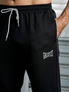 Manfinity Sport Corelite Nam Đồ họa Chữ cái Eo dây rút Quần thể thao - màu đen - Xem 7