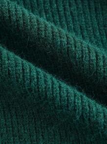 SHEIN DECDS Retro Và Thanh lịch Của phụ nữ Giáng sinh Màu xanh lá Áo len Mở - màu xanh lá - Xem 11