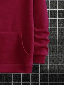 Manfinity Homme Men's Half Zip Hooded Sweatshirt - Hot Pink - View 4