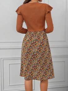SHEIN Clasi 碎花荷葉邊洋裝不附腰帶 - 彩色 - 查看 2