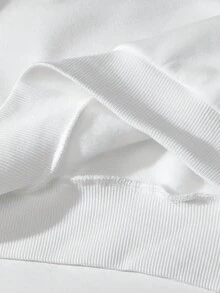 SHEIN EZwear Sudadera Con Letra Y Gráficos De Dibujos Animados Para Talla Grande - Blanco - Ver 4