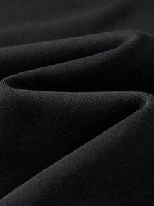 SHEIN LUNE 印花加絨內裏運動衫 - 黑色 - 查看 6