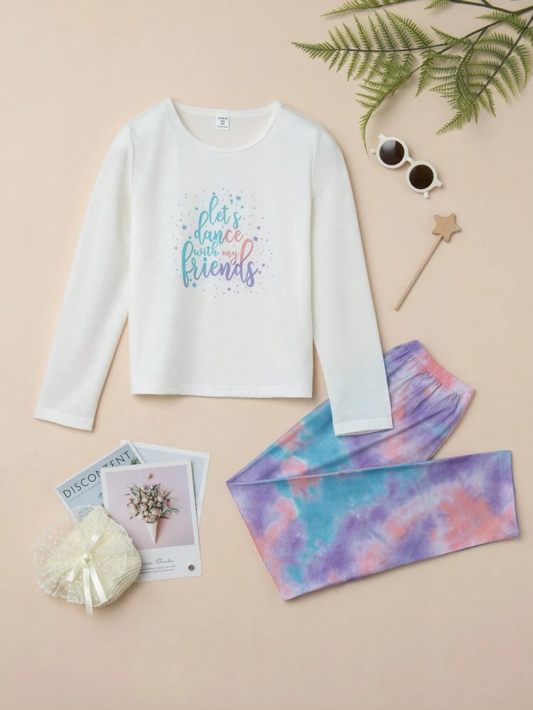Girls' Tie-dye Two Piece Homewear Set