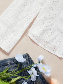 Soleia Off Shoulder Ruffle Trim Schiffy Blouse - White - View 5