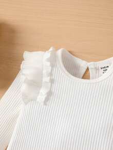 女嬰荷葉邊連身背心&格紋喇叭褲＆ 頭巾