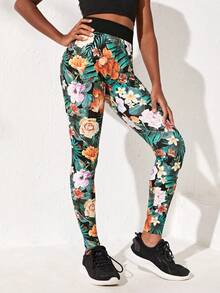 SHEIN 女孩針織熱帶印花休閒運動褲 - 彩色 - 查看 4