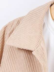 SHEIN 男孩翻動口袋夾克 - 杏色 - 查看 4