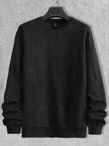 Manfinity Men Solid Drop Shoulder Sweatshirt - Black - View 1