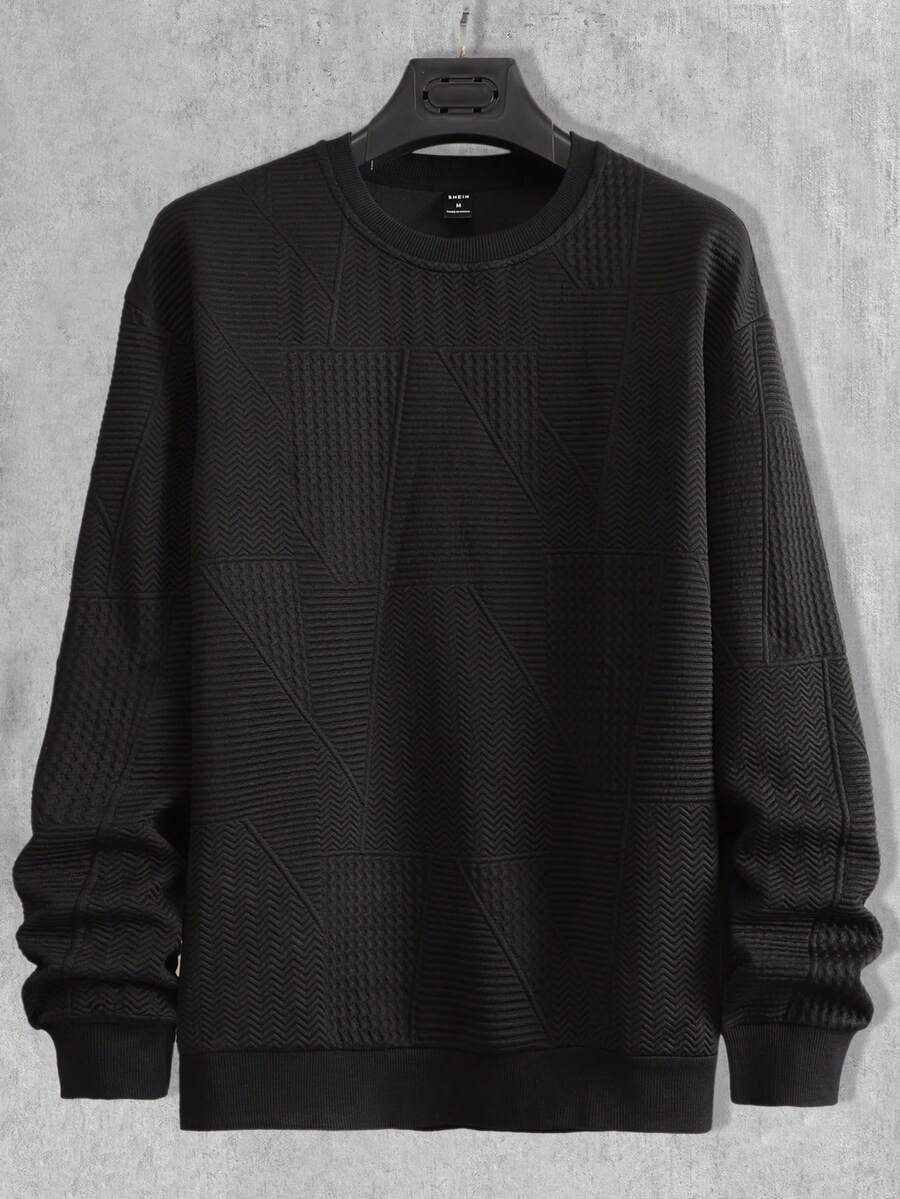 Manfinity Men Solid Drop Shoulder Sweatshirt - Black - View 1