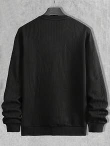 Manfinity Men Solid Drop Shoulder Sweatshirt - Black - View 2