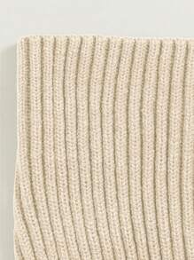 SHEIN Unity Solid Bandana Hem Tube Knit Top - Apricot - View 4