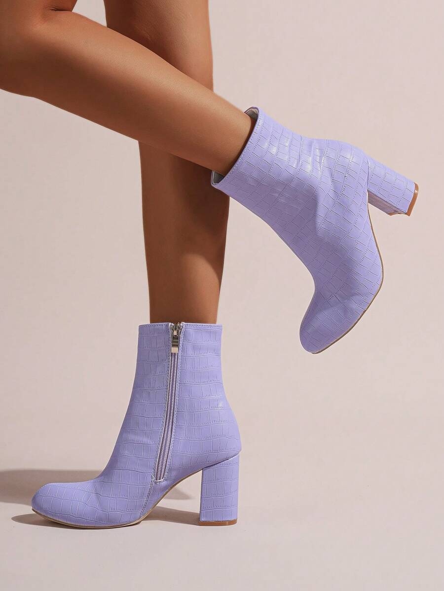 Women's Fashionable Purple Boots - Purple - View 1