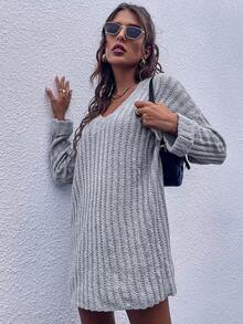 SHEIN Unity Giải trí Của phụ nữ Áo len - Xám - Xem 5