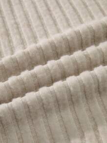 SHEIN Unity 3 piezas Faldas midi de mujer de un solo color acanalado, conjunto de ropa de mujer maxi - Albaricoque - Ver 5